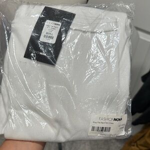 Fashion Nova White One Shoulder Dress